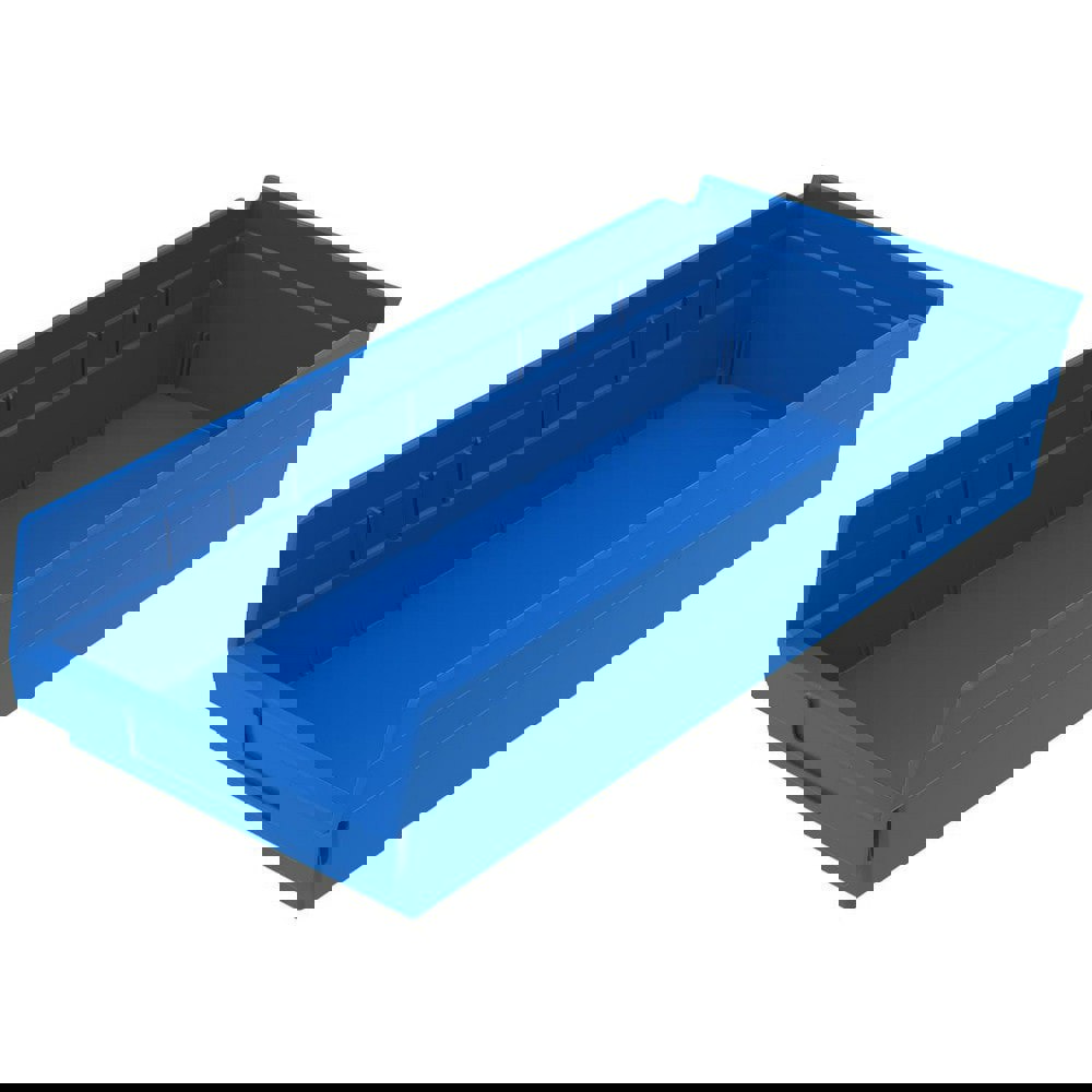 Plastic Hopper Shelf Bin: Blue